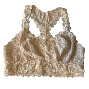 Falina Lace Racerback Bralette Pastel Pink Blush Women's L Fairy Boho Festival